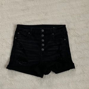 American Eagle High Waisted Black Denim Shorts